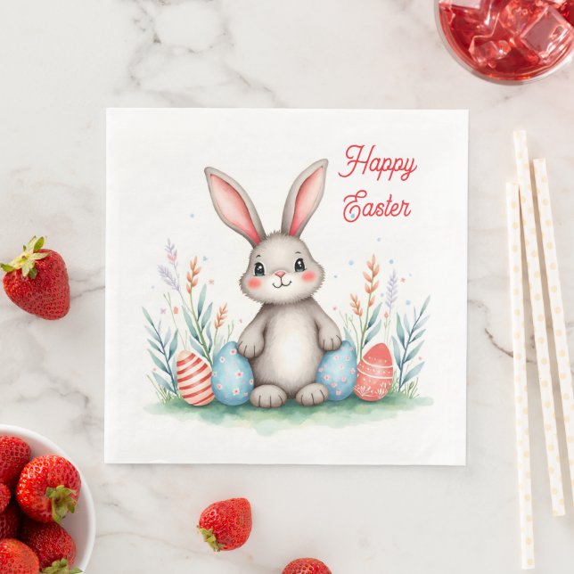 Cute Easter Bunny And Eggs Popular Collection Serviette (Beispiel)