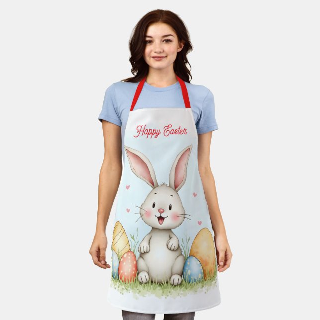 Cute Easter Bunny And Eggs Trendy Collection Schürze (Getragen)