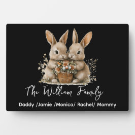 Cute Easter Bunny Family Plaque – Personalized Fotoplatte