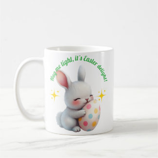 Cute Easter Bunny Hugging Colorful Egg Kaffeetasse
