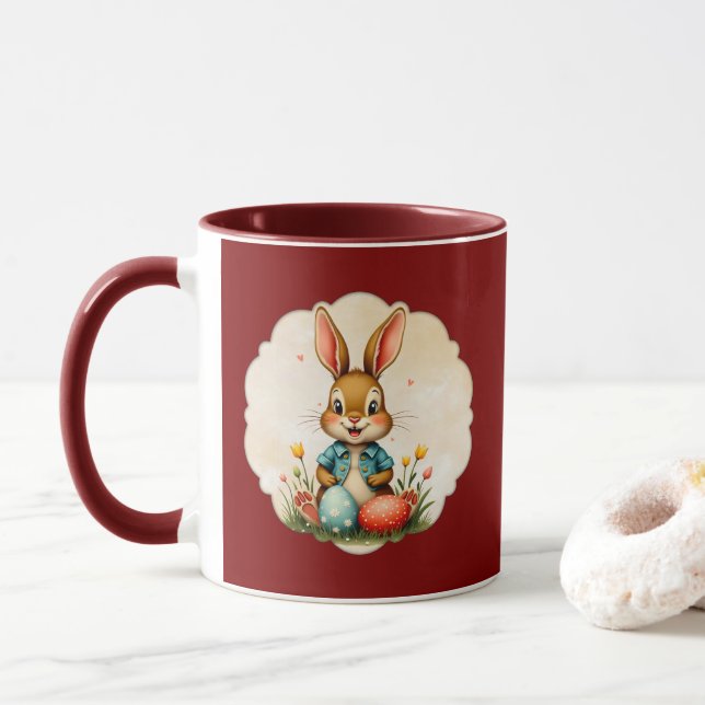 Cute Easter Bunny – Soft Frame - caneca Tasse (Mit Donut)