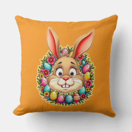 Cute Easter Bunny – Spring Flowers almofada Kissen