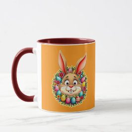 Cute Easter Bunny – Spring Flowers caneca Tasse