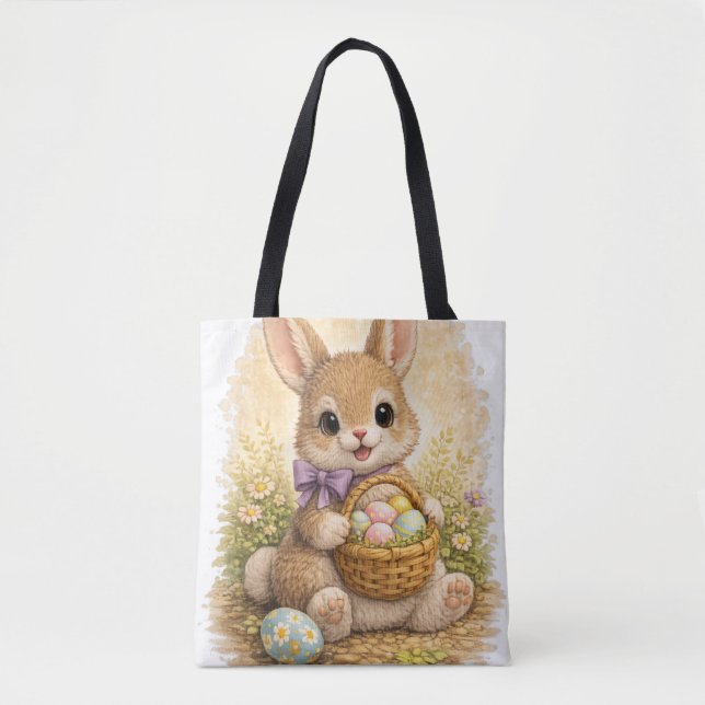 Cute Easter Bunny Tote Bag Kawaii Rabbit (Vorderseite)