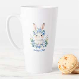 Cute Easter Bunny Watercolor with Hydrangea Milchtasse
