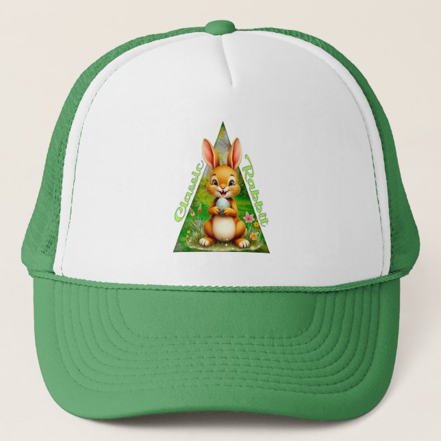 Cute Easter Bunny with Colorful Eggs - boné Truckerkappe (Vorderseite)