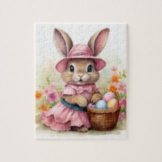 Cute Easter Bunny with Easter Basket Puzzle