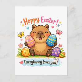 Cute Easter Capybara Eggs  Postkarte