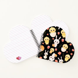 Cute Easter Chicks & Bunnies Seamless Pattern  Notizbuch