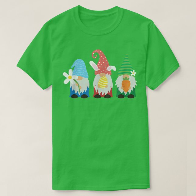 Cute Easter Egg Hunt Gnomes  T-Shirt (Design vorne)