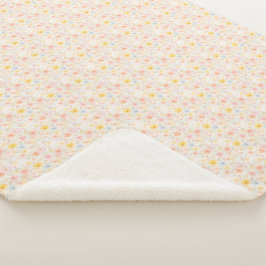 Cute Easter Pastel Florel Sherpa Blanket Sherpadecke