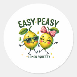 Cute Easy Peasy Lemon Squeezy Hallo Sommerferien Runder Aufkleber