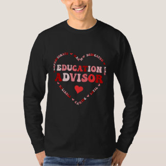 Cute Education Advisor Valentines Day Heart T-Shirt