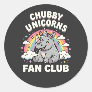 Cute Einhörner Fan Club Magisches Regenbogen Einho Runder Aufkleber