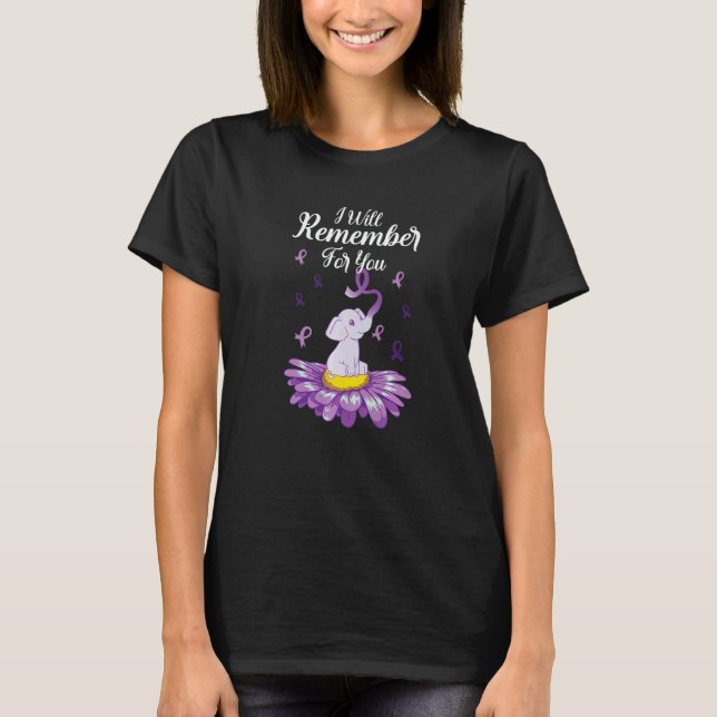 Cute Elephant Alzheimer's Awareness  T-Shirt (Vorderseite)