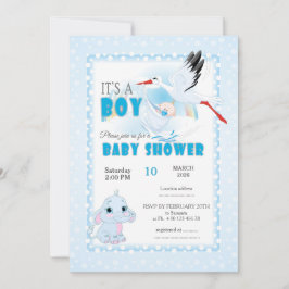 Cute Elephant Baby Shower Invitation. It is a boy Einladung