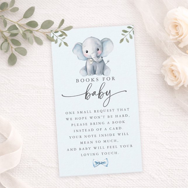 Cute Elephant Blue Books for Baby Card Visitenkarte (Cute Elephant Blue Books for Baby Card)