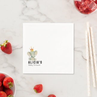 Cute Elephant Gender Neutral Baby Shower  Serviette