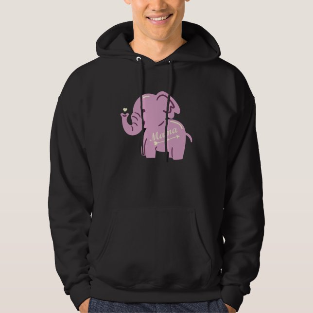 Cute elephant heart clothing mum mother mum elepha hoodie (Vorderseite)