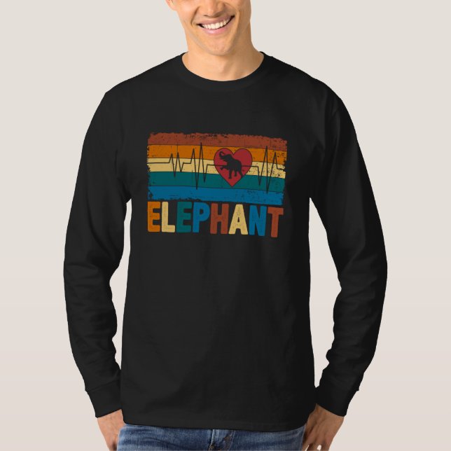 Cute Elephant Heartbeat Jungle Animal  2 T-Shirt (Vorderseite)