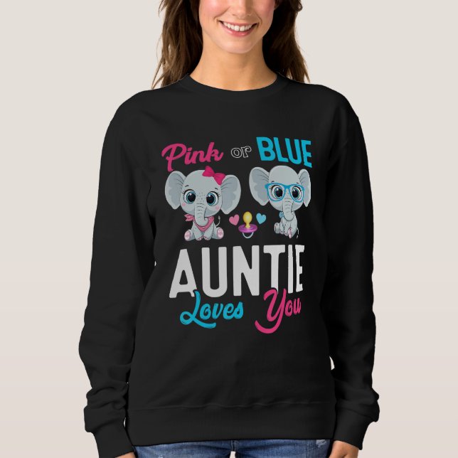 Cute Elephant Keeper Of The Gender Auntie Loves Yo Sweatshirt (Vorderseite)