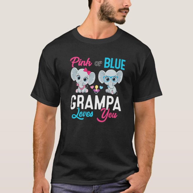 Cute Elephant Keeper Of The Gender Grampa Loves Yo T-Shirt (Vorderseite)