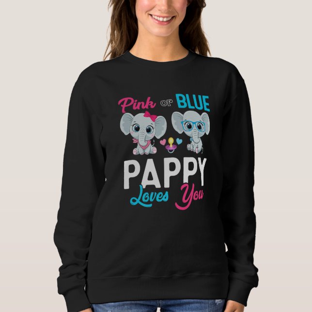 Cute Elephant Keeper Of The Gender Pappy Loves You Sweatshirt (Vorderseite)