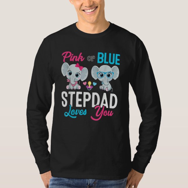 Cute Elephant Keeper Of The Gender Stepdad Loves Y T-Shirt (Vorderseite)