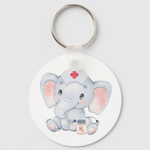 Cute Elephant Nurse Schlüsselanhänger