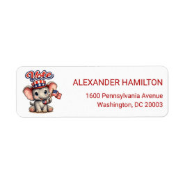 Cute Elephant Patriot Return Address