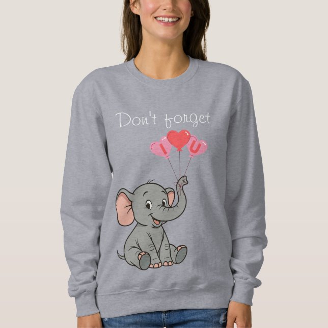 Cute elephant valentine's day   sweatshirt (Vorderseite)