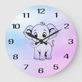 Cute Elephant Wall Clock Große Wanduhr