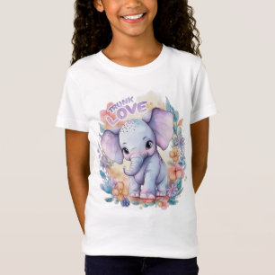 cute elephant with colorful flowers T-Shirt