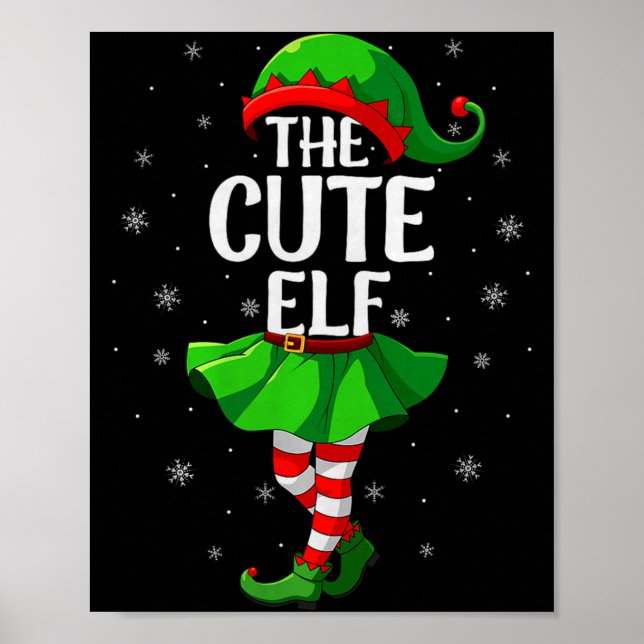 Cute Elf Christmas Girls Women Elf Squad Xmas Fami Poster (Vorne)