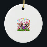 Cute English Bulldog Dog & Bunny Ears Eggs Happy E Keramik Ornament<br><div class="desc">Cute English Bulldog Dog & Bunny Ears Eggs Happy Easter Day T-Shirt for Men Women Girls Kids</div>