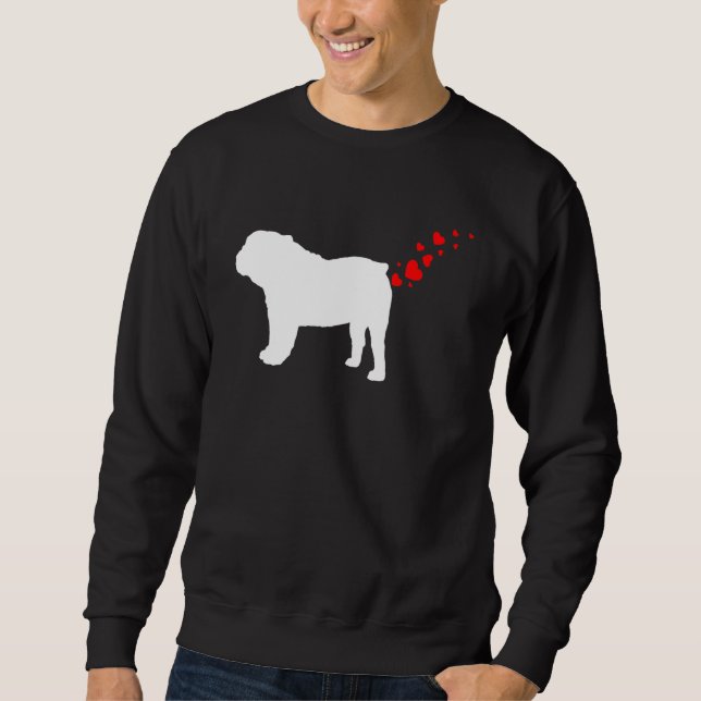 Cute English Bulldog Owner Valentines Day Heart Do Sweatshirt (Vorderseite)