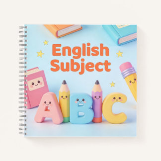 Cute English Subject ABC Learning Kawaii Notebook Notizbuch