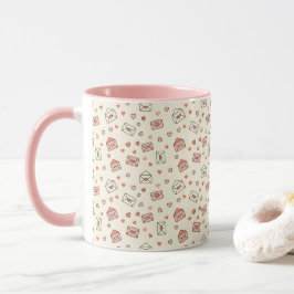 Cute Envelopes & Hearts Seamless Valentine Tasse