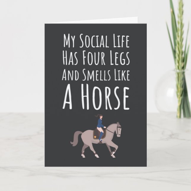 Cute Equestrian Cards Animal Equine Horse Funny Karte (Vorderseite)