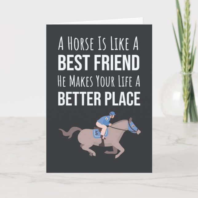 Cute Equestrian Cards Animal Horses Equine Riding Karte (Vorderseite)