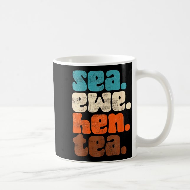 Cute Ewe Sea Icons Groovy No Meaning Hen Tea Kaffeetasse (Rechts)