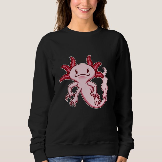 Cute Exotic Pet Axolotl Design Sweatshirt (Vorderseite)