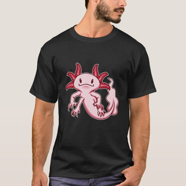 Cute Exotic Pet Axolotl Design T-Shirt (Vorderseite)