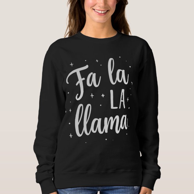 Cute “Fa La La Llama” Christmas Sweatshirt (Vorderseite)
