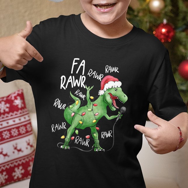 Cute Fa Rawr Rawr Singing Christmas Dinosaur T-Shirt (Von Creator hochgeladen)