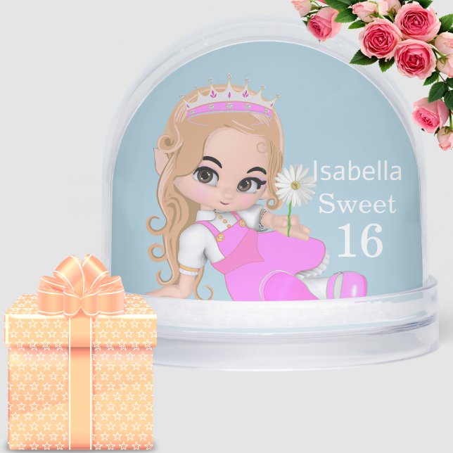 Cute Fairy Princess Sweet Sixteen Snow Globe  Schneekugeln (Von Creator hochgeladen)