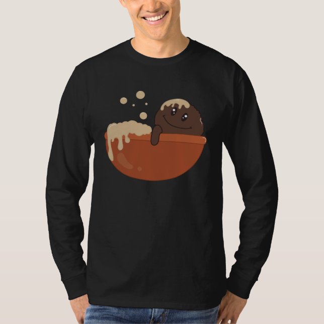 Cute Falafel Swimming in Hummus Bowl Levant Fod T-Shirt (Vorderseite)