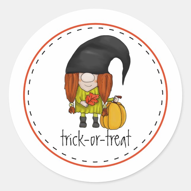 Cute Fall Gnome Girl Sticker (Vorderseite)