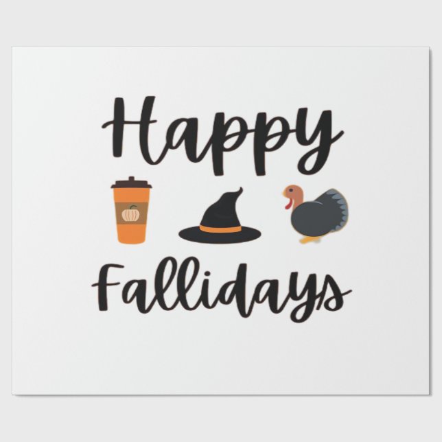 Cute Fall season Happy Fallidays Thanksgiving Hall Geschenkpapier (Flach)