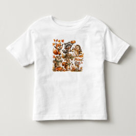 Cute Fall Woodland Animals Playing Kleinkind T-shirt